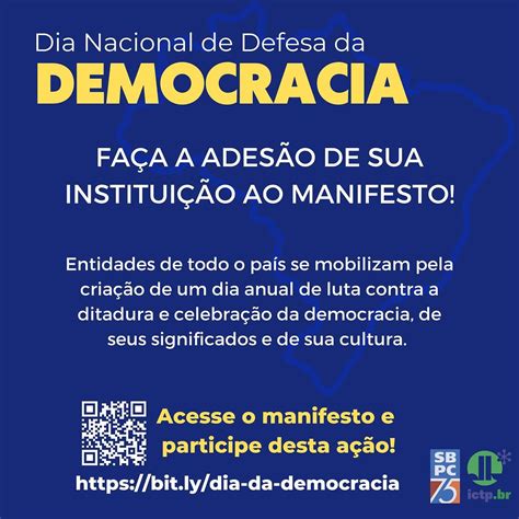 Manifesto Dia Nacional De Defesa Da Democracia Sociedade Brasileira