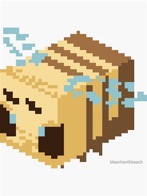 Minecraft Bee Pixel Art Sticker For Sale By Bleachonthbeach Redbubble