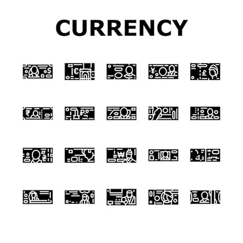 Premium Vector Currency International Finance Icons Set Vector