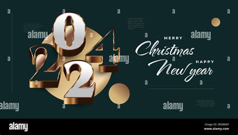 Merry Christmas And Happy New Year Banner Or Poster Design With D