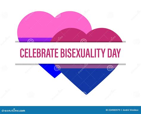 Celebrate Bisexuality Day Two Hearts With Bisexual Pride Flag Isolated