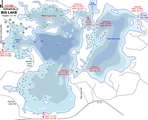 Big Lake Map Gogebic County Michigan Fishing Michigan Interactive™