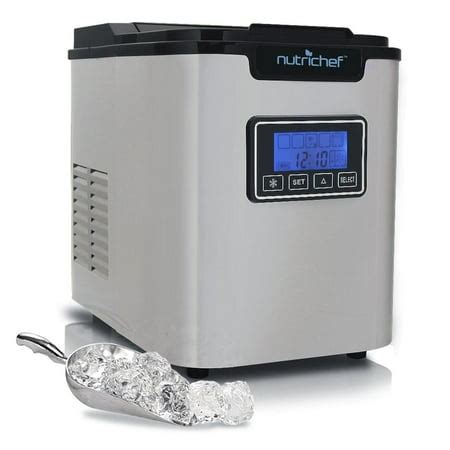 NutriChef Portable Kitchen Countertop Self Cleaning Ice Cube Maker ...