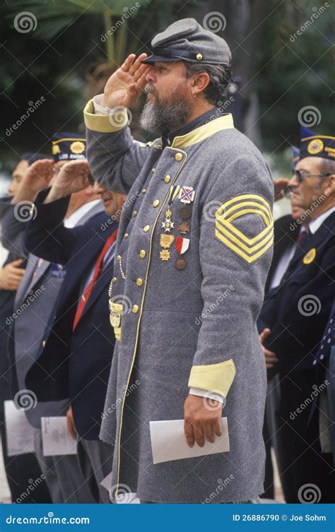 Civil War Soldier Saluting Editorial Image Image Of American 26886790