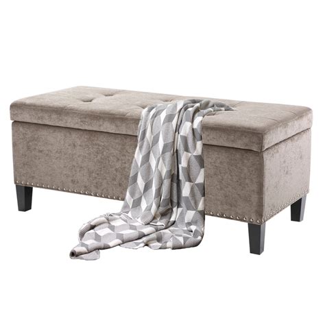 Mercer41 Saranya Velvet Upholstered Storage Bench Wayfair