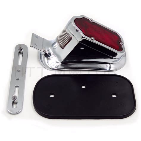 Metal Chrome Red Tombstone Brake Tail Light Signal For Harley Davidson