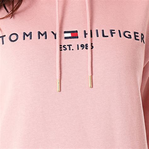 Tommy Hilfiger Robe Sweat Capuche Femme Essential 0061 Rose