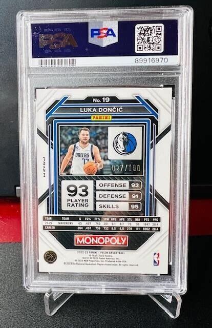 Luka Doncic Prizm Monopoly Red Money Shimmer Psa