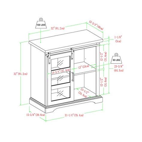 Eden Bridge Designs Contemporary 32″ Modern Sideboard Storage Cabinet