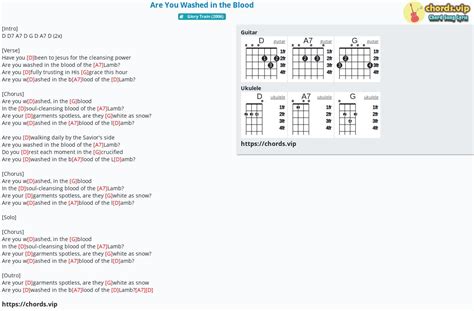 Chord: Are You Washed in the Blood - tab, song lyric, sheet, guitar, ukulele | chords.vip