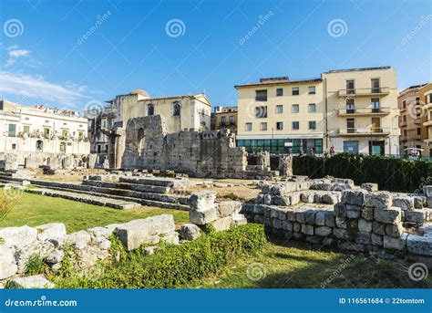 Temple Of Apollo In Siracusa In Sicily Italy Editorial Stock Image