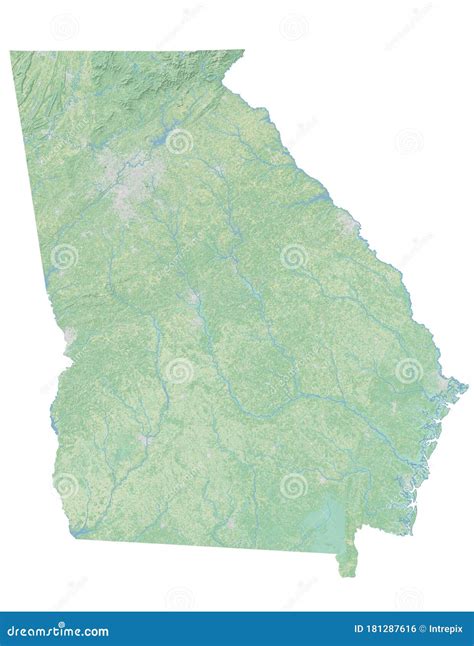 High Resolution Topographic Map Of Georgia Stock Illustration