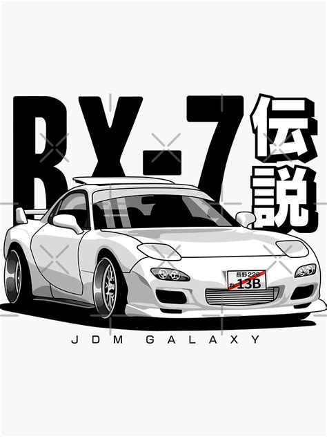 Rx7 Fd Fd3s White Sticker For Sale By Jdmgalaxy Redbubble