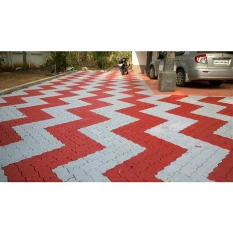 Zig Zag Concrete Interlocking Tiles For Landscaping Thickness 40 Mm