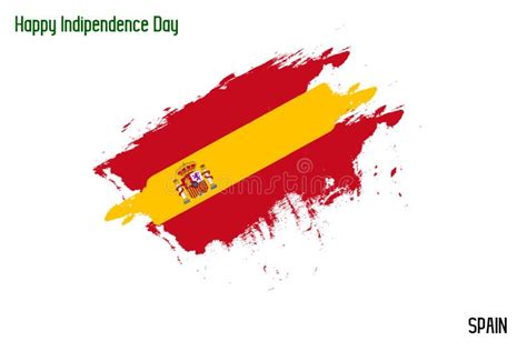 Spain National Flag Grunge Brush Stroke Vecctor Design Flag Of Spain