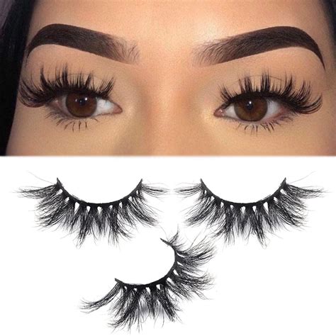 20 Pair Box 3D Natural Bushy Eyelashes Mink Hair Eye Lashes Black Cross