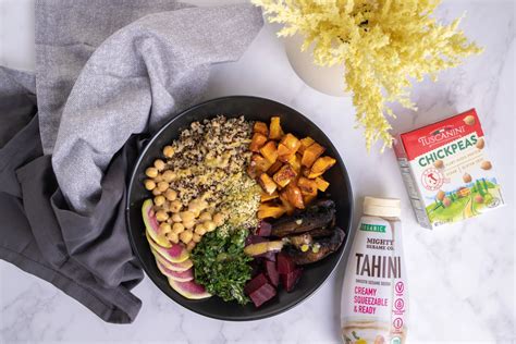 Rainbow Macro Bowl With Honey Mustard Tahini Dressing Kosher