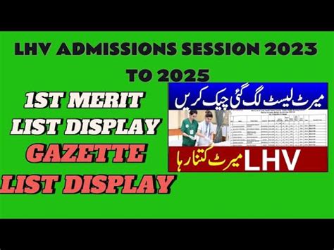 LHV Lady Health Visitor Final Merit List Display Gazette List Display