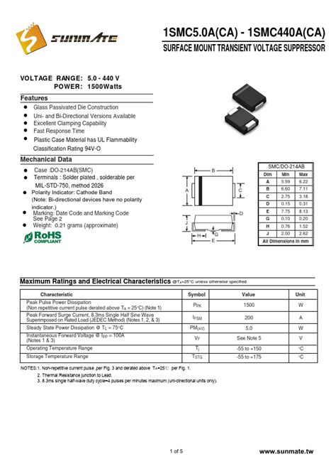 Smc Sunmate Suppressor Hoja De Datos Ficha T Cnica Distribuidor