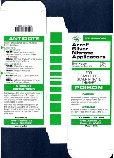 Silver Nitrate Applicators Package Insert Prescribing Info