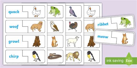 Animal Sounds Matching Puzzle Professor Feito Twinkl