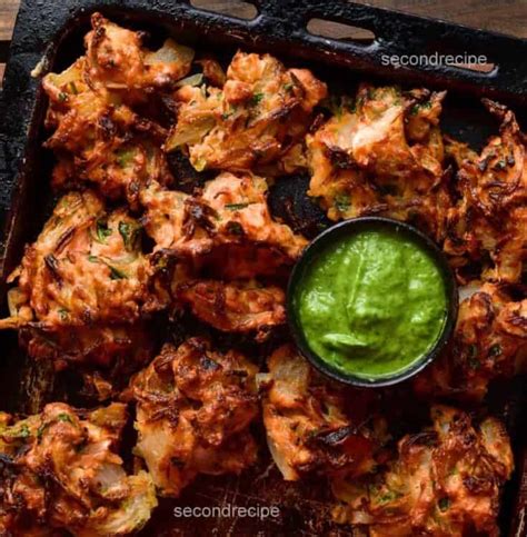 Air Fryer Onion Pakora Crispy Onion Bhajiya Recipe Secondrecipe