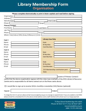 Fillable Online Shq Org Library Membership Forms Fax Email Print