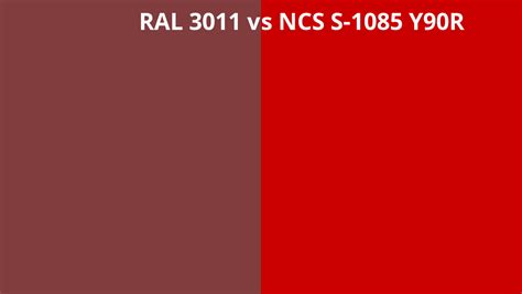 Ral 3011 Vs Ncs S 1085 Y90r Ral Colour Chart Uk