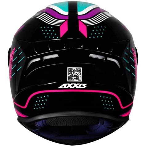 Capacete Axxis Draken Cougar Preto Rosa Azul Grid Motors