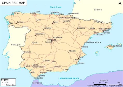 Spain Rail Map Spain Map Travel