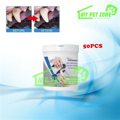 Yegbong Pet Dental Finger Wipes Multipurpose Oral Tooth Cleansing