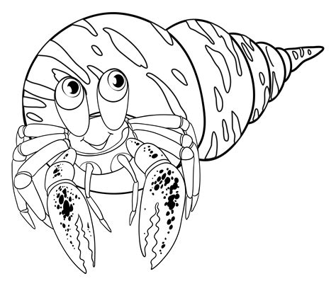 Hermit Crab Coloring Outline