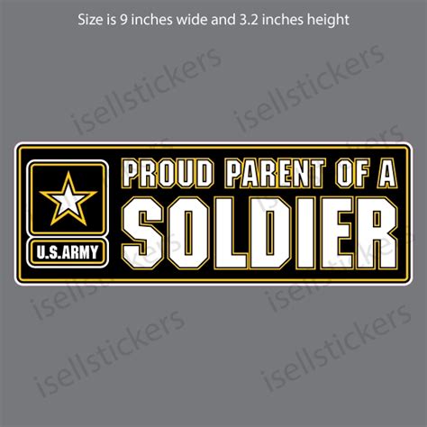 Proud Parent Of An Army Soldier Car Truck Bumper Sticker Window Decal