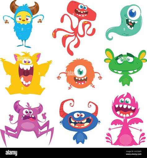 Cute Cartoon Monsters Set Of Cartoon Monsters Goblin Or Troll