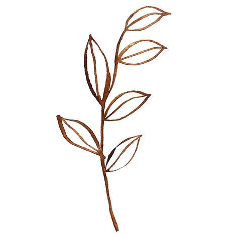 brown leaf watercolor element 15085079 PNG