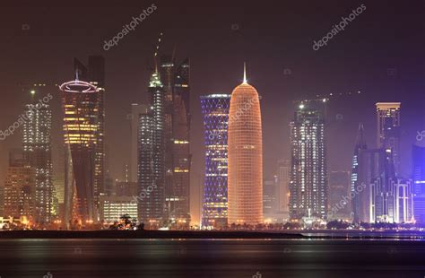 Doha skyline at night, Qatar, Middle East Stock Photo by ©philipus 9441526