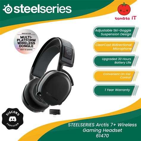 Steelseries Arctis 7 Wireless Gaming Headset Black 61470 Shopee Malaysia