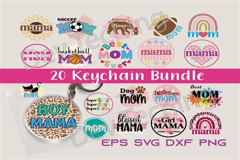 Mom Keychain Svg Bundle Graphic By Dev Teching Creative Fabrica