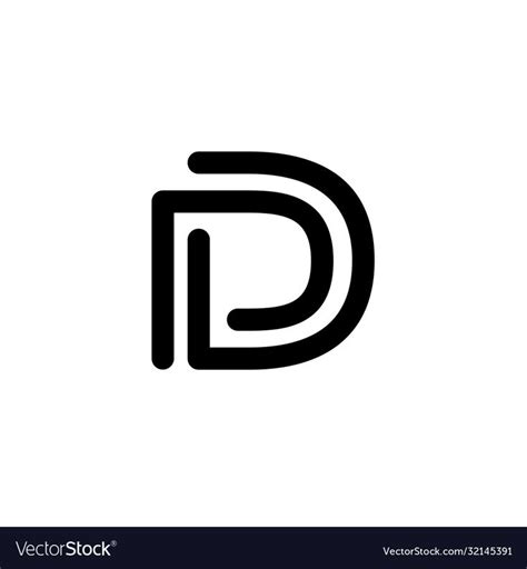 Line Art D Letter Logo Design Template Vector Image On Vectorstock