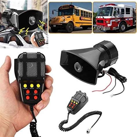 2023 12V 100W Police Siren Air Horn Megaphone Tone Car Horn Car Warning