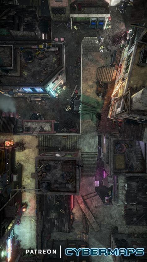 Get More From Cybermaps On Patreon Tabletop Rpg Maps Cyberpunk Rpg