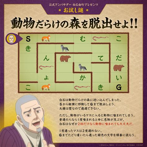 ゴールデンカムイの“脱獄王”白石由竹が リアル脱出ゲーム『大雪山に潜む刺青囚人からの脱出』の 公式アンバサダーに就任決定ッ‼ ゲーム情報