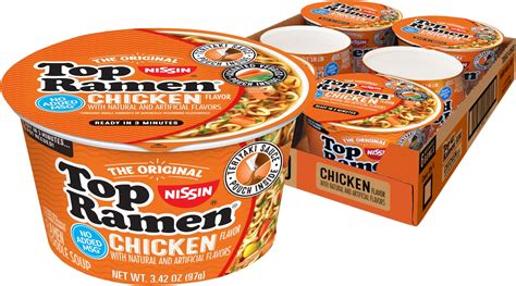 Nissin Top Ramen Bowl Ramen Noodle Soup Chicken 342