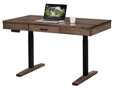 Amish Urbana Sit And Stand Desk Adjusts To Just The Right Height