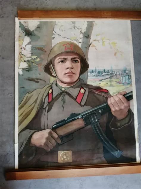 Vintage Soviet Propaganda Military Poster Original Communist Poster