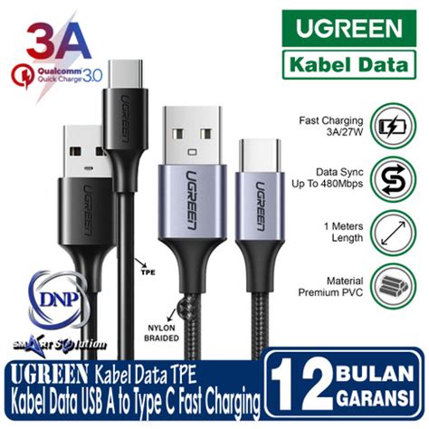 Promo UGREEN Kabel Data USB To Type C Fast Charging Data Cable 3A