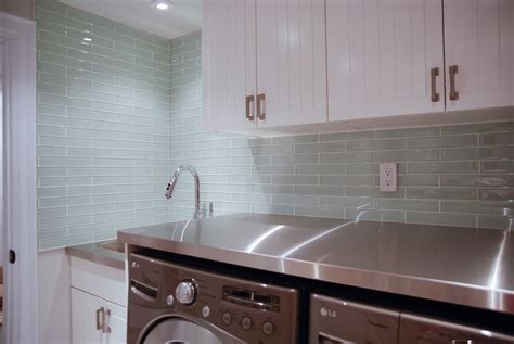 Glass Tile Laundry Room Backsplash - Rambling Renovators