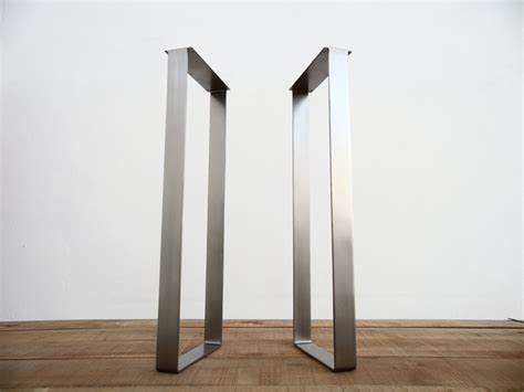 40 X 14 Flat Stainless Steel Table Legs Height 33 40 Set2flat