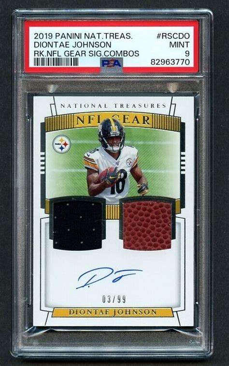 2019 Panini National Treasures Auto 99 DIONTAE JOHNSON RC PSA 9 MINT