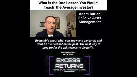 The Most Important Investing Lesson Adam Butler Youtube